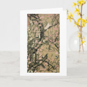 18.桃花小禽図, 若冲 Peach Blossoms & Small Birds, Jakuchū カード (黄色い花)