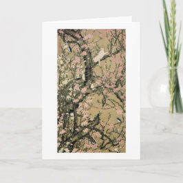 18.桃花小禽図, 若冲 Peach Blossoms & Small Birds, Jakuchū カード