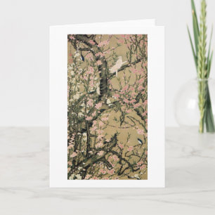 18.桃花小禽図, 若冲 Peach Blossoms & Small Birds, Jakuchū カード