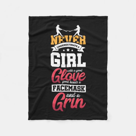 18.良い手袋を持つ女の子を過小評価しない フリースブランケット (正面)