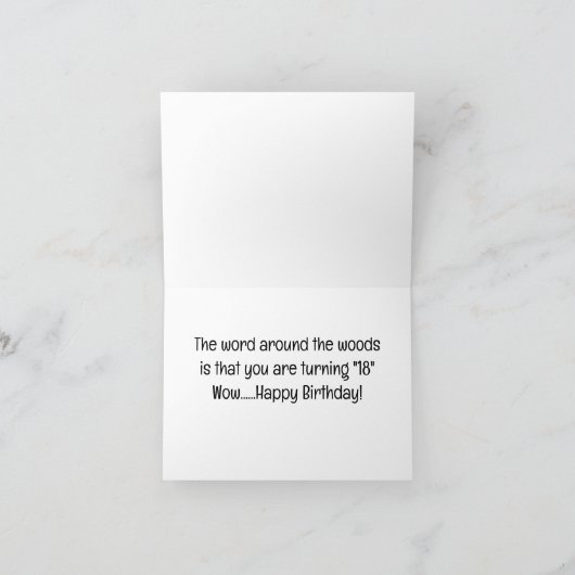 **18**誕生日が鹿の驚きに願う カード (内部)