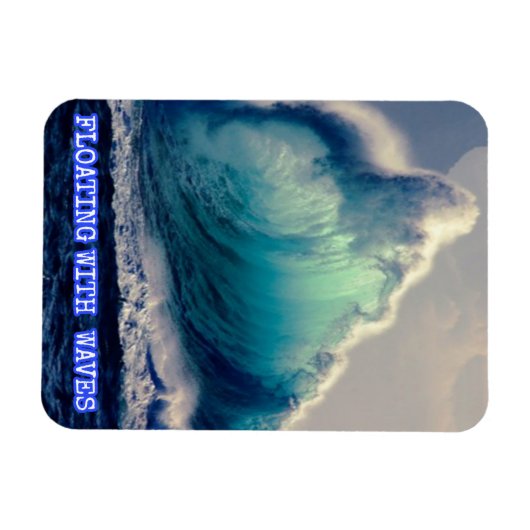 18.青い海波，海愛好家のための贈り物ヴィンテージ マグネット (横)