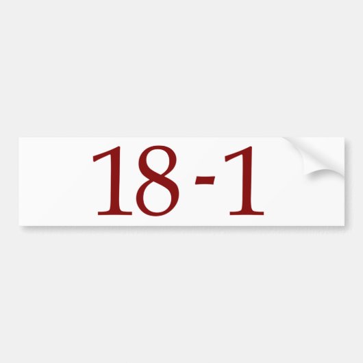 18-1年 バンパーステッカー (正面)