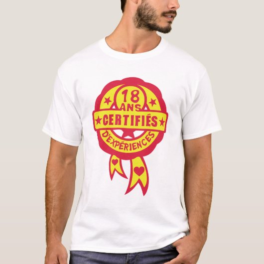 18 ans anniversaire certifie experience logo tampo tシャツ (正面)