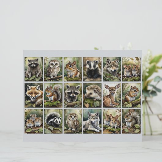 18 Forest Animal Rectangles 4 Junk Journaling Etc. (スタンド正面)