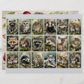 18 Forest Animal Rectangles 4 Junk Journaling Etc. (正面/裏面)