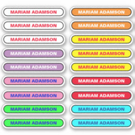 18 Full Name Tag スリップまたは滑ること - School Student Stic シール