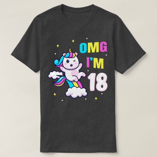 18 Geburtstag Geschenk Mdchen Einhorn Tシャツ (デザイン正面)