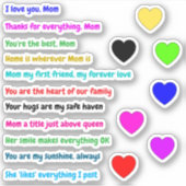 18 PCS - Love Message Stickers for Moms (引用文) シール (正面)