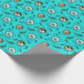 18 Peacock Feather Fully Editable Custom Photo ラッピングペーパー (角)