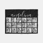 18 Photo Collage – 黒を編集できる – スクリプト名 フリースブランケット (正面(横))