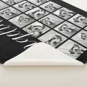 18 Photo Collage - CAN EDIT白黒・スクリプト シェルパブランケット (3/4)