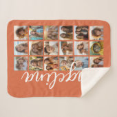 18 Photo Collage with Large Script - Terra Cotta シェルパブランケット (正面(横))