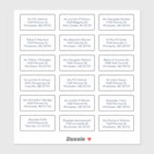 18 Recipient Name Wedding Guests Addresses シール (シート)