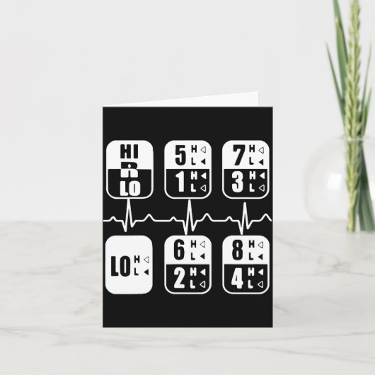 18 Speeds Shift Trucker Heartbeat Funny Truck カード (正面)