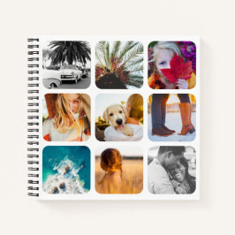 18 Square Photo Collageホワイト懸命カバージャーナル ノートブック