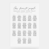 18 Tables Favorite People Acrylic Seating Chart アクリルサイン (正面)
