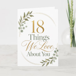 18 Things We Love About You 18歳の誕生日プレゼント カード
