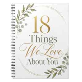 18 Things We Love About You 18歳の誕生日プレゼント ノートブック