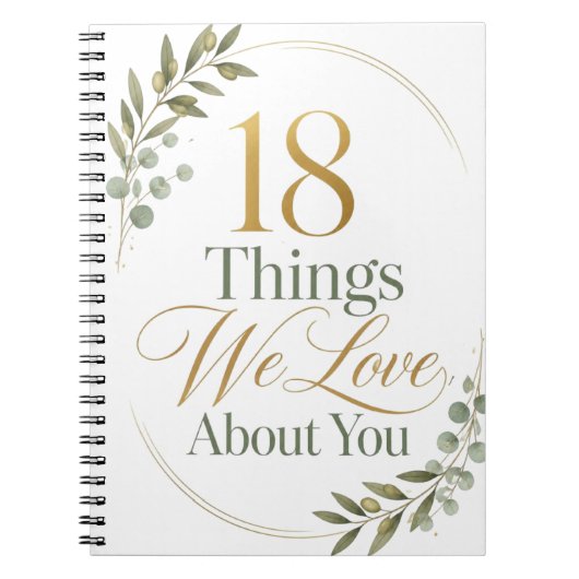 18 Things We Love About You 18歳の誕生日プレゼント ノートブック (正面)