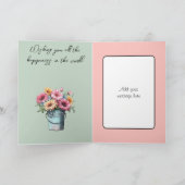 18 today gerbera flowers birthday green カード (内部)