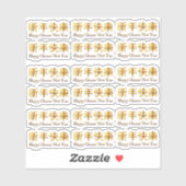 18 xハッピー新年中国の金ゴールドゴールデンキャラクター シール (シート)