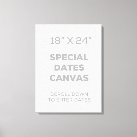 18" x 24"特別日付キャンバス キャンバスプリント (正面)