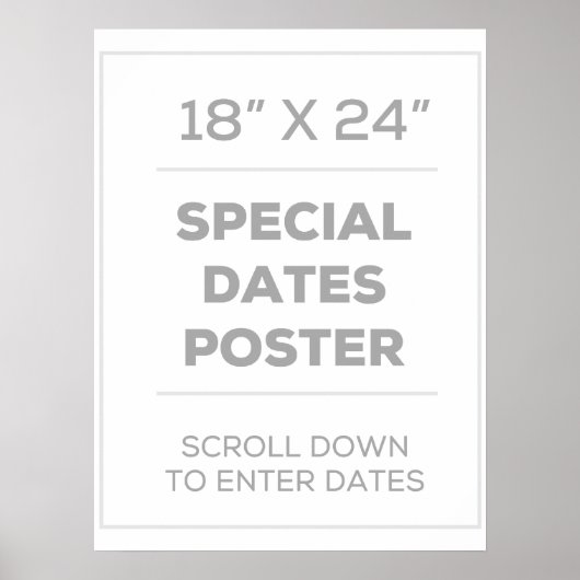 18" x 24"特別日付ポスター ポスター (正面)