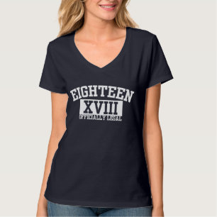 18 XVIII公式に法的第18誕生日のティー Tシャツ