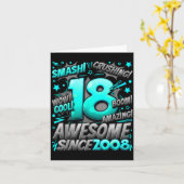 18 Year Old For Boys 18th Birthday Boy 18 Year Old カード (黄色い花)