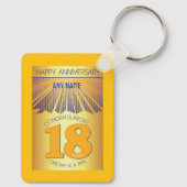 18 Year Sober Anniversary | Golden Ray 12 Step キーホルダー (裏面)