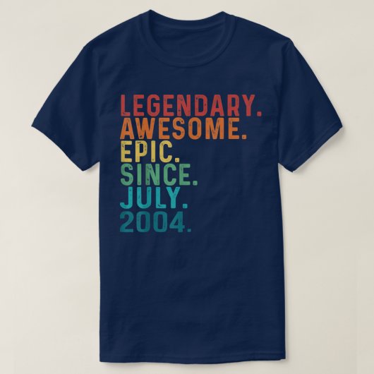 18 Years Old Funny Awesome Since July 2004 18th Bi Tシャツ (デザイン正面)