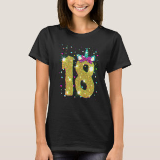 18 Years Old Girl Eighteen 18th Birthday Unicorn Tシャツ