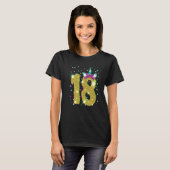 18 Years Old Girl Eighteen 18th Birthday Unicorn Tシャツ (正面フル)