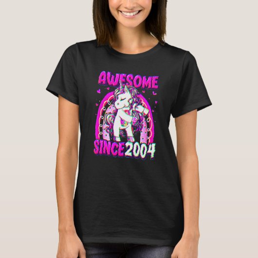 18 Years Old Unicorn Flossing 18th Birthday Girl U Tシャツ (正面)