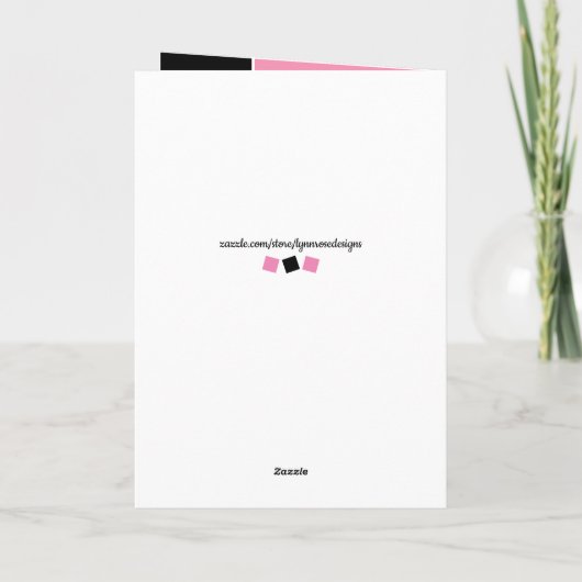 18thまだ驚くべきピンクと黒の誕生日の写真 カード (裏面)