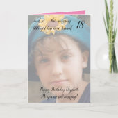 18thまだ驚くべきピンクと黒の誕生日の写真 カード (正面)