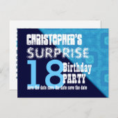 18thサプライズ誕生日日付を保存する対角線V02B 案内ポストカード (正面/裏面)