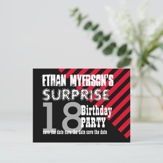 18thサプライズ10代の誕生日日付を保存A09 案内ポストカード (スタンド正面)