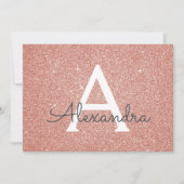 18thスパークルバラ金ゴールド赤面ピンク写真 招待状 (正面)