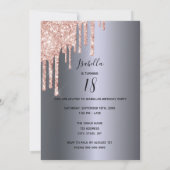 18thバースデードレスグリッタードリップシルバー 招待状 (裏面)