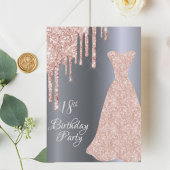 18thバースデードレスグリッタードリップシルバー 招待状