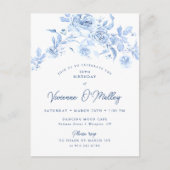 18thバースデーパーティーダスティーブルーバラフローラ インビテーションポストカード (正面)