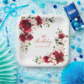 18thバースデーパーティードレッドピンクカスタムフローラ ペーパープレート (パーティー)