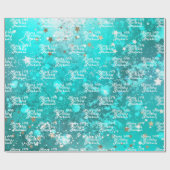 18thバースデーパーティーネームティール(緑がかった色)アクアターコイズ ラッピングペーパー (フラット)