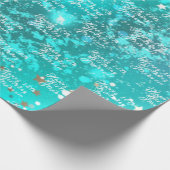 18thバースデーパーティーネームティール（緑がかった色）アクアターコイズ ラッピングペーパー (角)