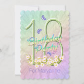 18thバースデーパーティーバタフライガーデン招待状 招待状 (正面)