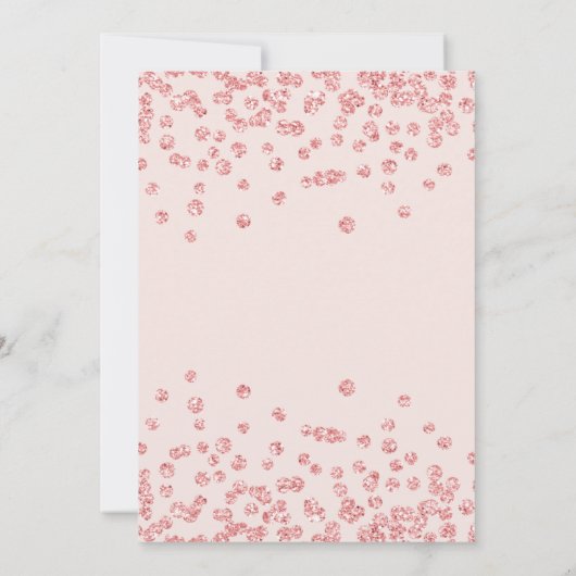 18thバースデーパーティーバラ金ゴールドグラムグリッター赤面 招待状 (裏面)