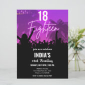 18thバースデーパーティーピンクネオン招待状 招待状 (スタンド正面)