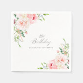 18thバースデーパーティーピンクフローラカスタムカクテル スタンダードカクテルナプキン (正面)